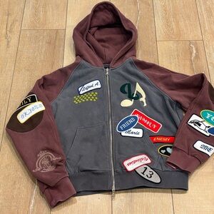 Lifted Anchors Multi-Patch Zip-Up Hoodie